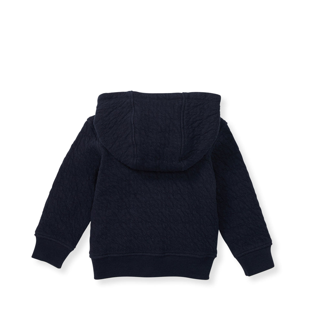 Organic Cotton Quilted Bee Baby Jacket - Midnight