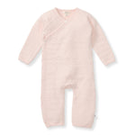 Load image into Gallery viewer, Organic Cotton Quilted Bee Wrap-Front Baby Jumpsuit - Ranunculus
