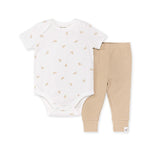 Load image into Gallery viewer, Golden Bee Bodysuit &amp; Ribbed Pant Set
