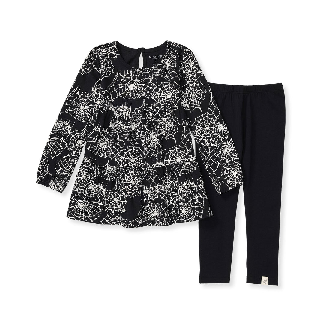 Spiderwebs Organic Girl Shirt and Pants Infant Set