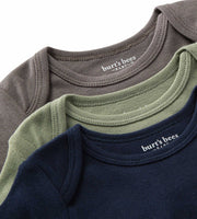Organic Solid Short Sleeve Bodysuits - Set of 3 - Midnight - 6-9 Months ALT
