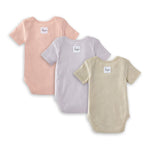Load image into Gallery viewer, Organic Solid Short Sleeve Bodysuits - Set of 3 - Pink Sand - 6-9 Months Back
