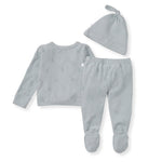 Load image into Gallery viewer, Organic Raised Terry Bee Take Me Home 3 Piece Set - Quarry
