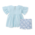 Load image into Gallery viewer, Dotted Muslin Infant Set - Blue Herizon
