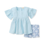Load image into Gallery viewer, Dotted Muslin Infant Set - Blue Herizon
