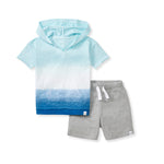 Load image into Gallery viewer, Double Dip Dye Hooded Short Set
