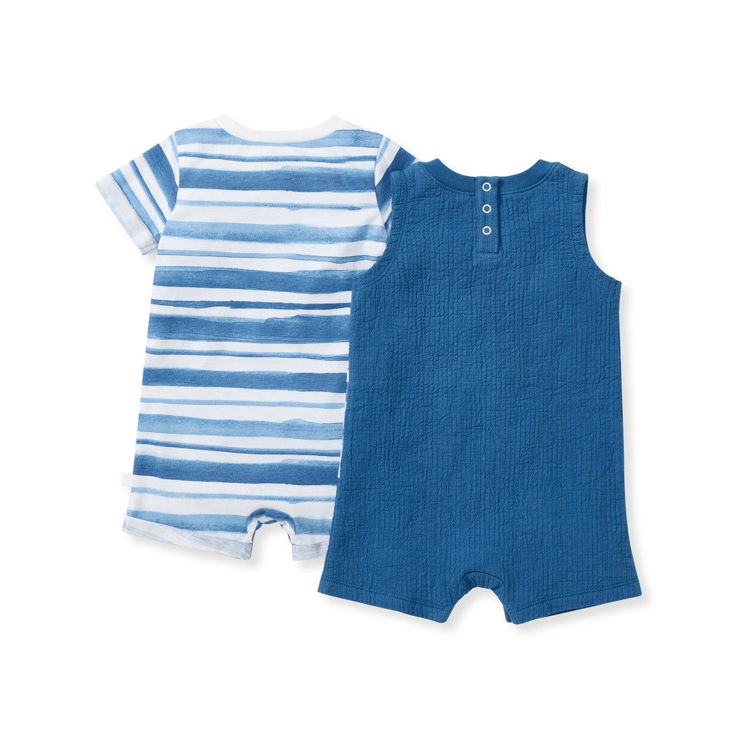 Watercolor Stripe Romper Set 2 Pack