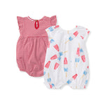 Load image into Gallery viewer, Rocket Pop Baby Girl Romper 2 Pack Set Back
