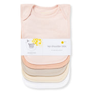 Solid Organic Cotton Baby Bibs 5 Pack - Pink Sand