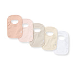 Load image into Gallery viewer, Solid Organic Cotton Baby Bibs 5 Pack - Pink Sand
