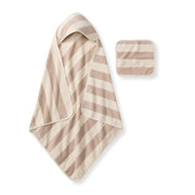 Organic Cotton Rugby Stripe Woven Terry Towel - Oat