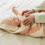 Load image into Gallery viewer, Product Image 1 Organic Cotton Rugby Stripe Woven Terry Towel - Pink Sand
