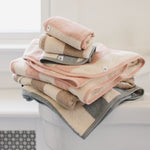 Load image into Gallery viewer, Product Image 2 of Organic Cotton Rugby Stripe Woven Terry Towel - Quarry
