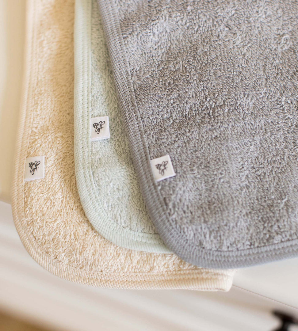 Organic Cotton Woven Terry Solid Washcloths 3 Pack - Quarry