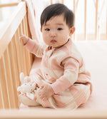 Load image into Gallery viewer, Rugby Stripe Organic Lightweight Beekeeper™ Wearable Baby Blanket - Pink Sand