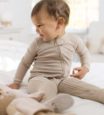 Load image into Gallery viewer, Solid Rib Organic Cotton Sleep &amp; Play - Hummus
