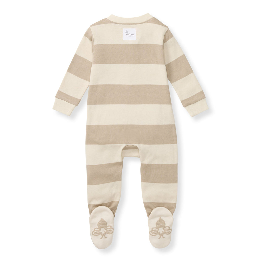 Mommy & Me Rugby Stripe Organic Cotton Sleep & Play - Oat