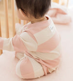 Load image into Gallery viewer, Rugby Stripe Organic Cotton Sleep &amp; Play - Pink Sand
