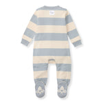 Load image into Gallery viewer, Rugby Stripe Organic Cotton Sleep &amp; Play - Quarry
