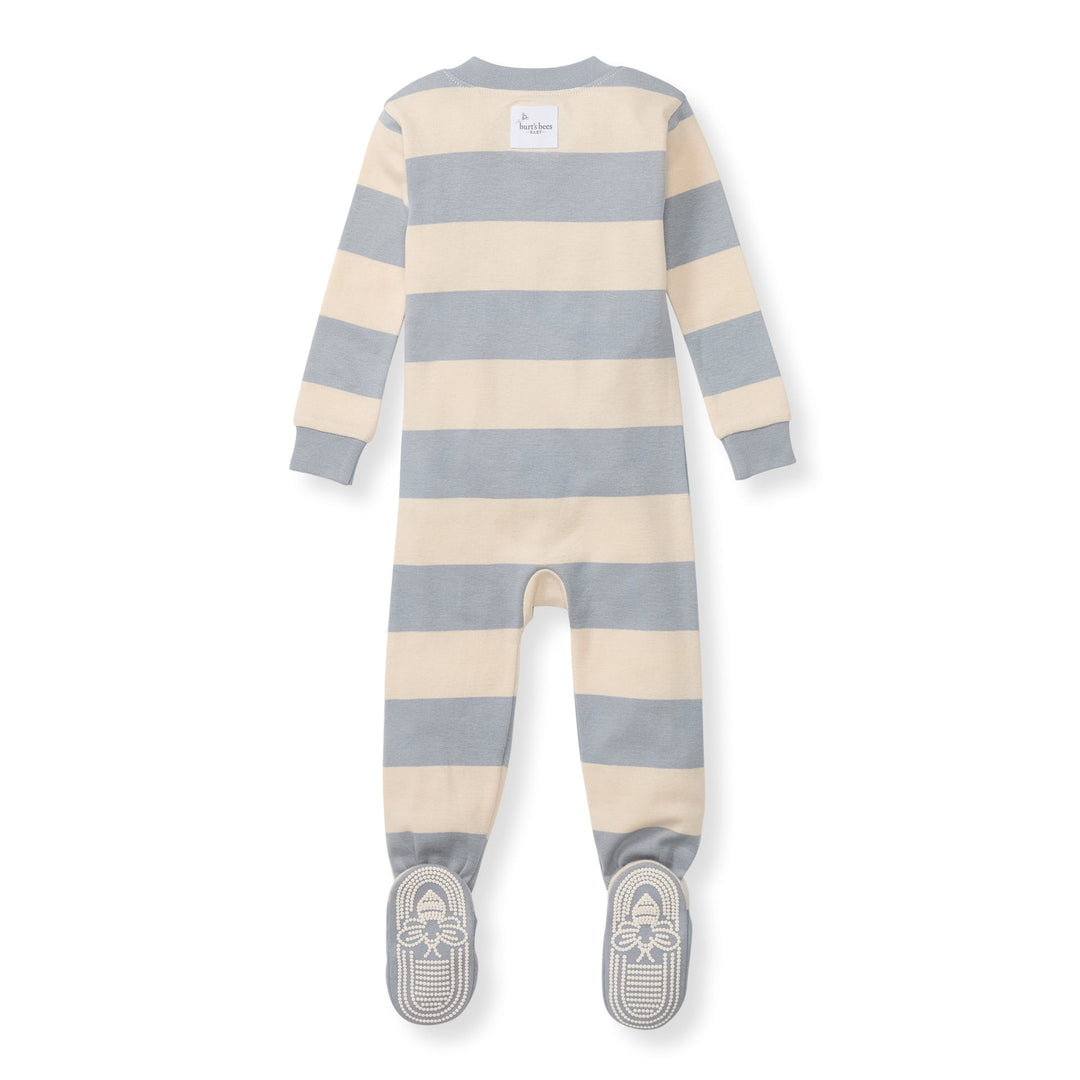 Rugby Stripe Organic Cotton Sleeper - Quarry
