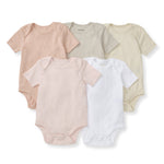 Load image into Gallery viewer, Solid Organic Cotton Short Sleeve Baby Bodysuits 5 Pack - Pink Sand
