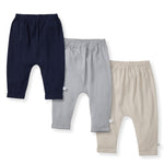 Load image into Gallery viewer, Solid Organic Cotton Baby Pants 3 Pack - Midnight
