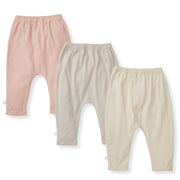 Solid Organic Cotton Baby Pants 3 Pack - Pink Sand