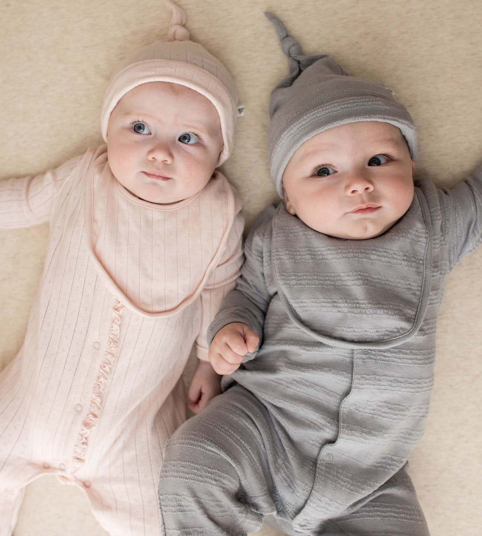 Organic Cotton Jumpsuit, Bib & Hat 3 Piece Set - Quarry