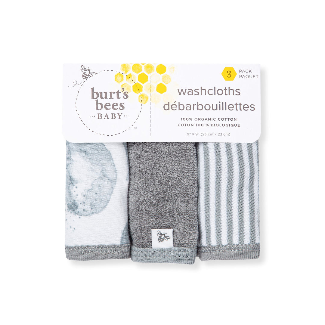 Hello Moon Organic Cotton Knit Terry Washcloths 3 Pack