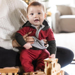 Load image into Gallery viewer, Product Image 2 of Color Blocked Sweatshirt &amp; Pants Set - Brick Red
