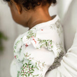Load image into Gallery viewer, Product Image 3 of Holiday Snowflakes Baby Girl Jumpsuit
