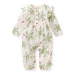 Load image into Gallery viewer, Holiday Snowflakes Baby Girl Jumpsuit
