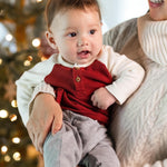 Load image into Gallery viewer, Product Image 1 of Thermal Organic Boy Tee &amp; Pants Set - Brick Red

