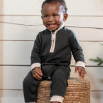 Load image into Gallery viewer, Product Image 1 of Quarter Zip Baby Boy Jumpsuit
