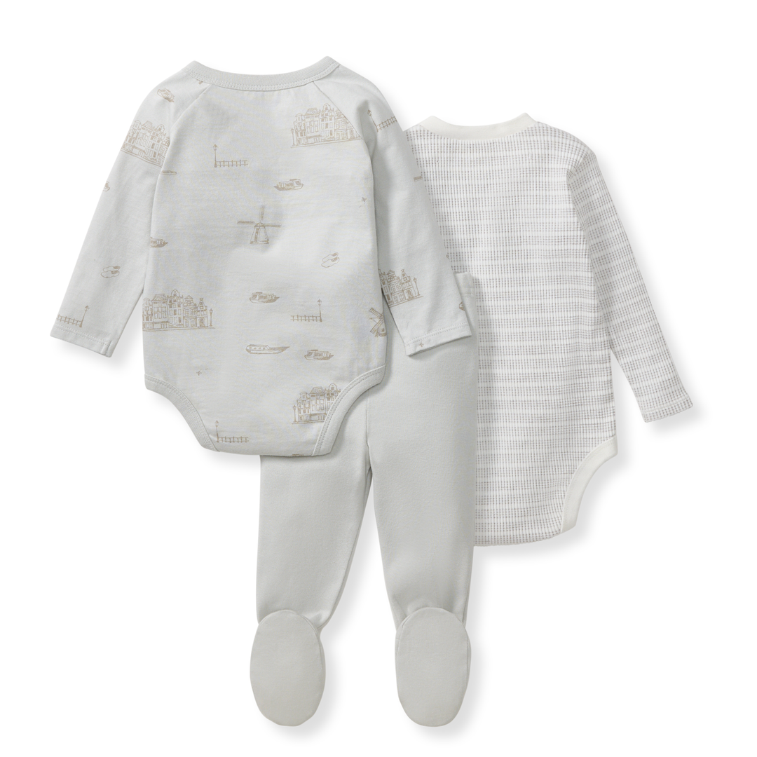 Amsterdam 3 Piece Bodysuit & Pant Set - Morning Blue