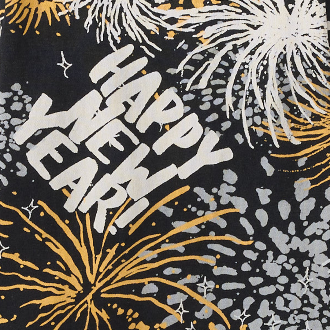 Happy New Year Organic Cotton Sleeper Footed