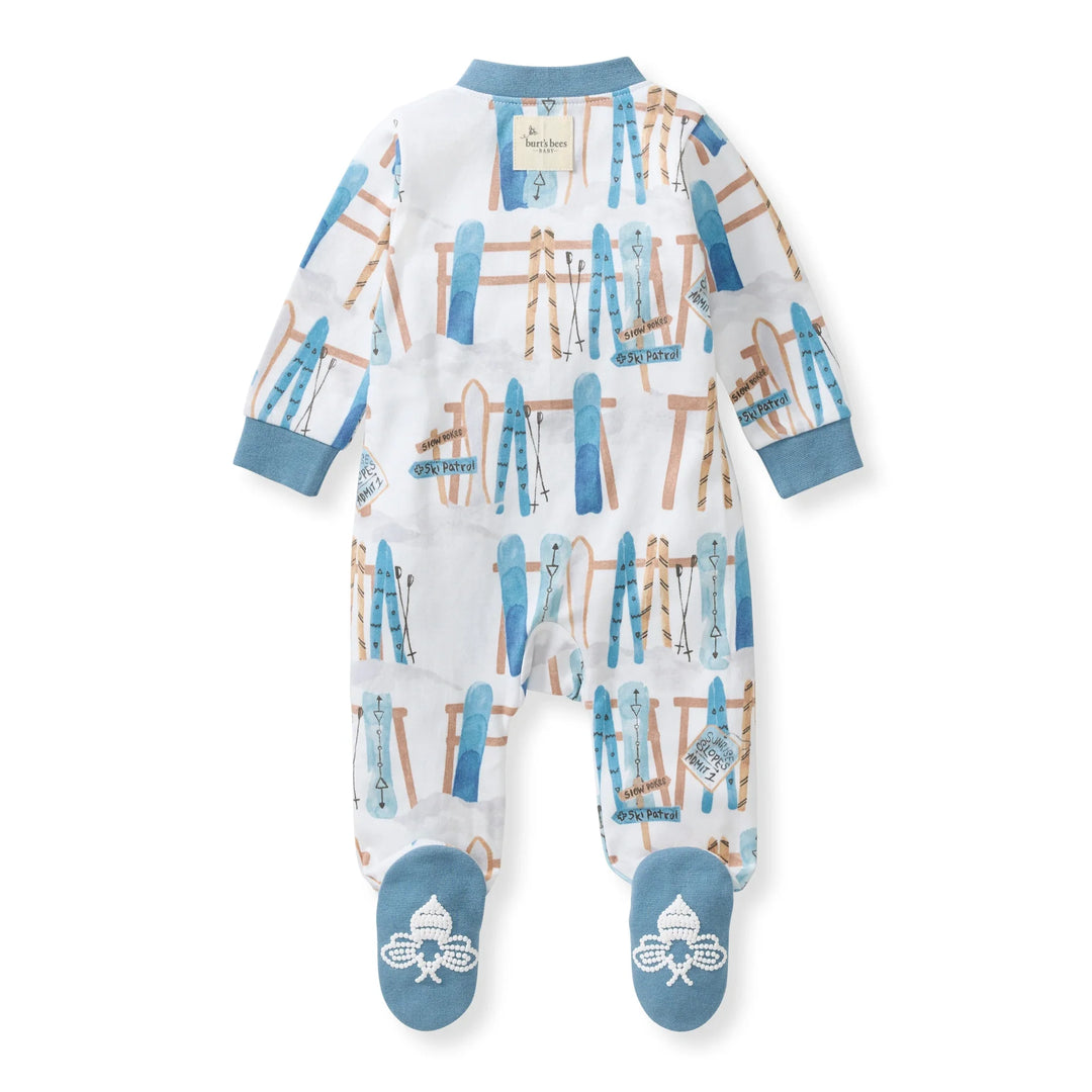 Sunrise Slopes Organic Cotton Sleep & Play - Mountain Blue Back
