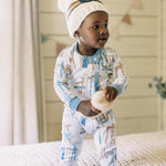 Load image into Gallery viewer, Product Image 2 of Sunrise Slopes Organic Cotton Pajamas - Mountain Blue
