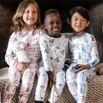 Load image into Gallery viewer, Product Image 7 of Sunrise Slopes Organic Cotton Pajamas - Mountain Blue
