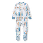 Load image into Gallery viewer, Sunrise Slopes Organic Cotton Sleeper - Mountain Blue Back
