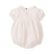 Baby Girl Muslin Collar Bubble Romper