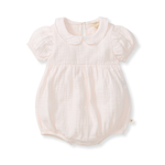 Load image into Gallery viewer, Baby Girl Muslin Collar Bubble Romper
