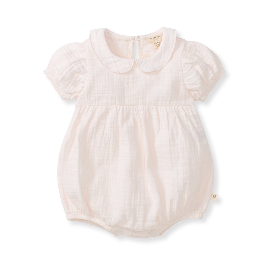 Baby Girl Muslin Collar Bubble Romper