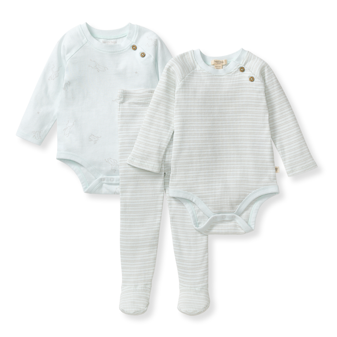 Frog Baby Boy 3-Piece Bodysuit & Pants Set