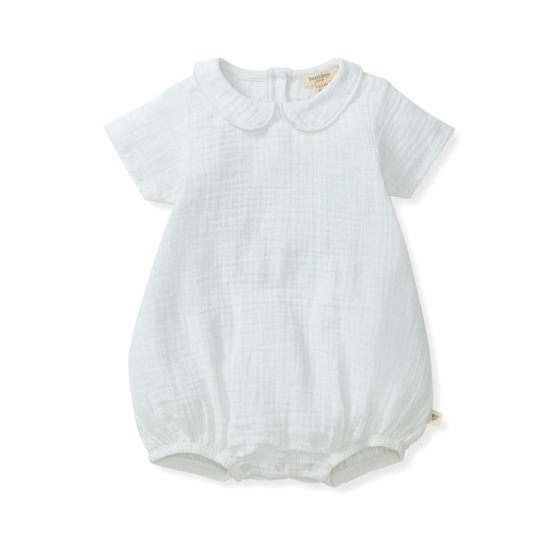 Baby Boy Muslin Collar Bubble Romper