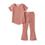 Load image into Gallery viewer, Waffle Tee &amp; Flare Pants Set