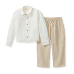 Load image into Gallery viewer, Button Down Boy Shirt &amp; Pants Set