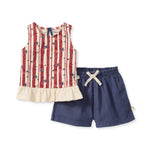 Load image into Gallery viewer, Stars &amp; Stripes Girl Tank &amp; Shorts Set