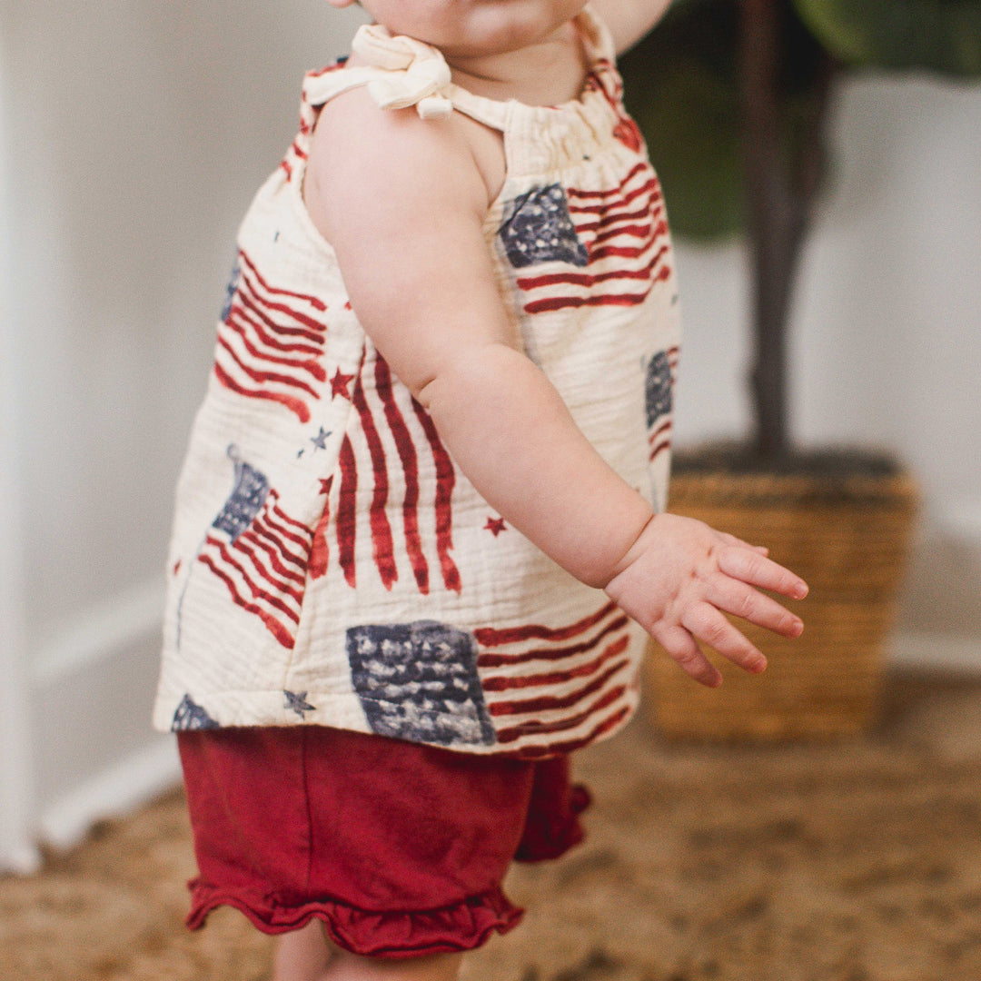 American Flag Girl Tank & Shorts Set