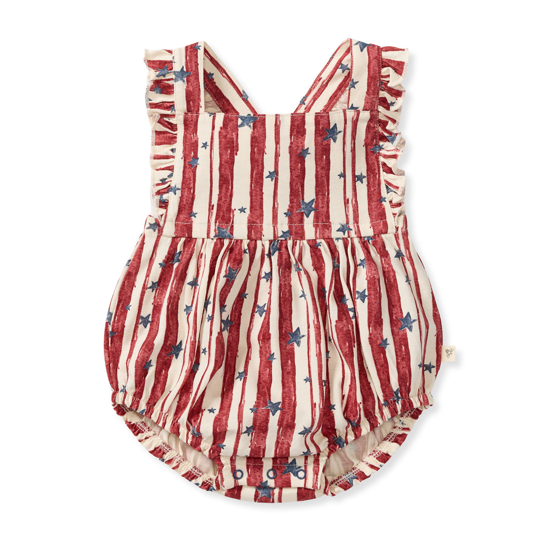 Stars & Stripes Baby Girl Bubble Romper